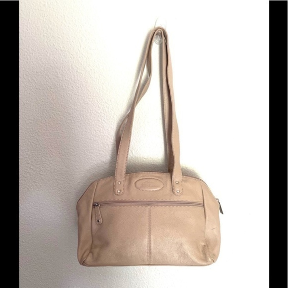 STONE MOUNTAIN light tan leather satchel bag